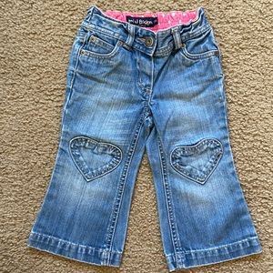 Denim heart patch jeans